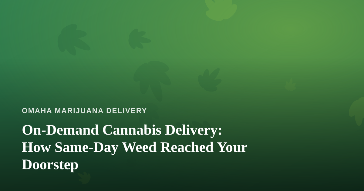 On-Demand Cannabis Delivery: How Same-Day Weed Reached Your Doorstep